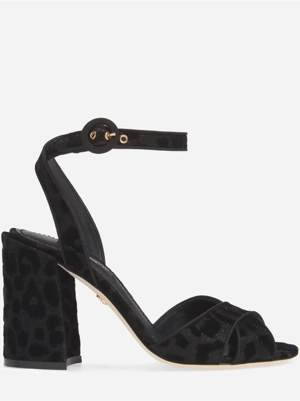 Dolce & Gabbana Black Leopard Print Sandal Heels - Picture 3 of 10